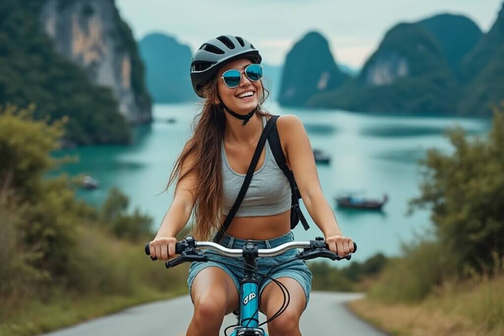 louer un vélo au Vietnam Baie d'Along