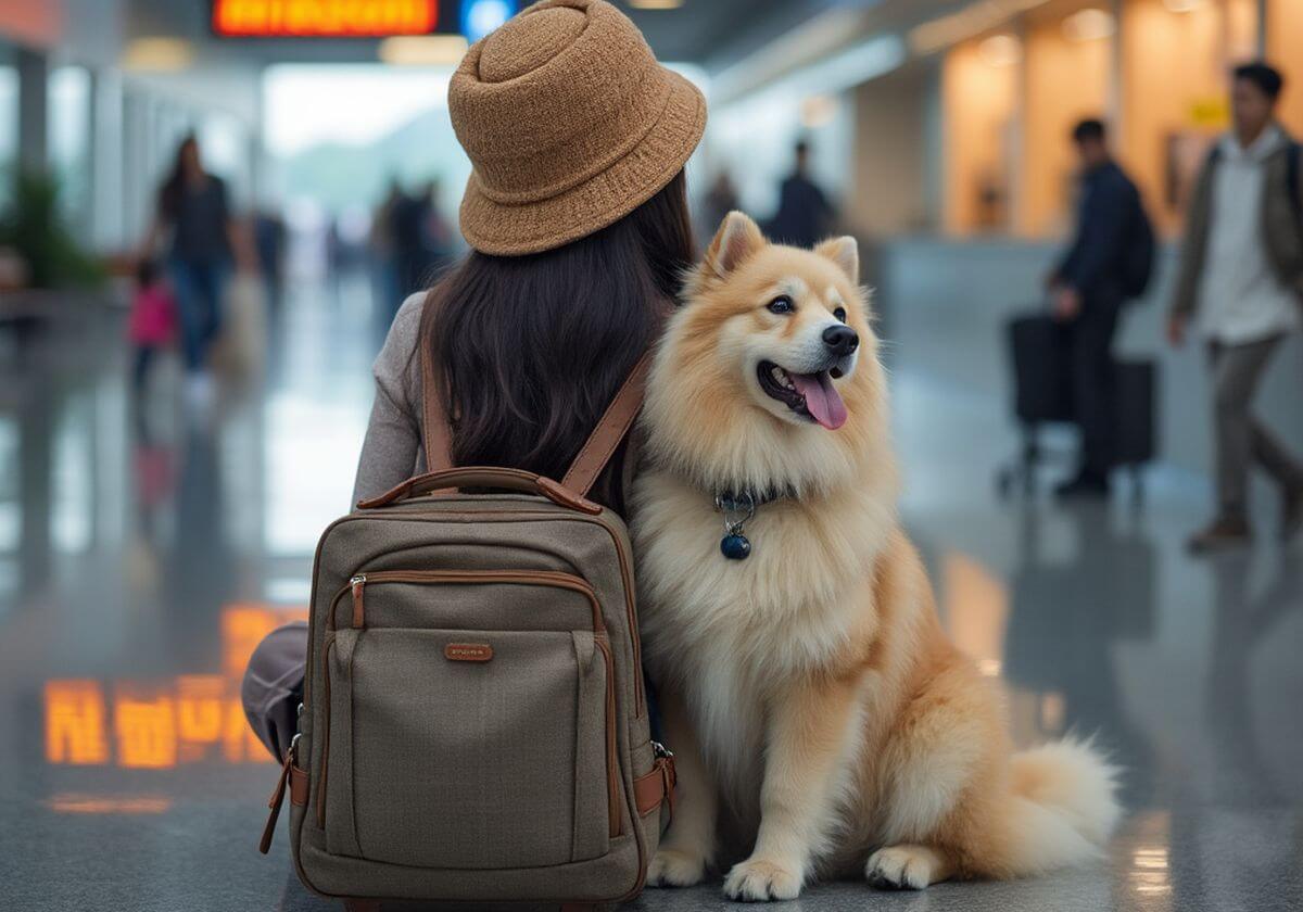 voyager avec son chien au Vietnam photo à l'aéroport